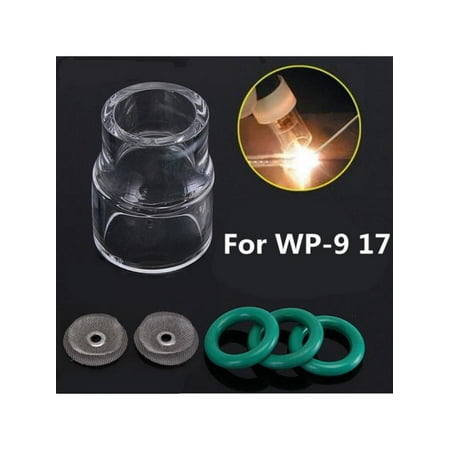 #12 Glass Pyrex Cups TIG Welding Torch Gas Lens For WP-9 WP-17 Tools 6PCS Kit